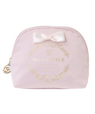 Maison de FLEUR サテンリボンラウンドポーチ Light Pink