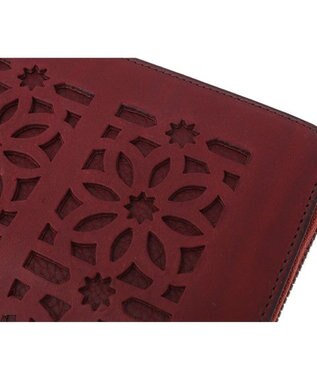 genten カットワーク ラウンド長財布 ワイン