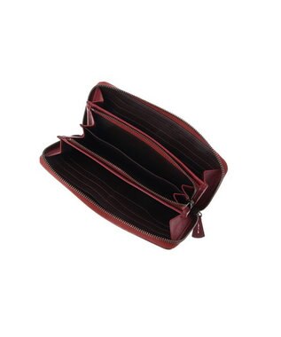 genten カットワーク ラウンド長財布 ワイン