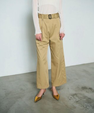 GRACE CONTINENTAL アシンメトリーワークパンツ キャメル