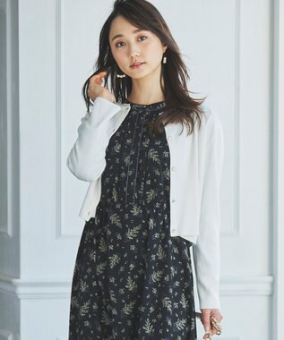 ANY SIS 【洗える】レースネックショートレングス カーディガン オフ