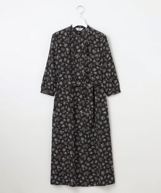 J.PRESS LADIES L 【WEB限定カラーあり・洗える】ラインフラワープリント ワンピース スレート系