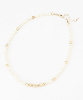 組曲 パール&メタルチェーンネックレス ゴールド系