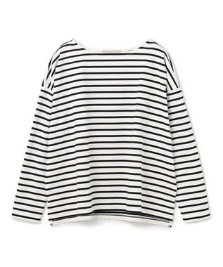 UNFILO 【洗える】ボーダーワイドTシャツ [NEW]オフ×ブラックボーダー