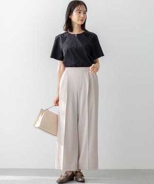 組曲 【WEB限定】ジョーゼットジャージーワイド パンツ ベージュ系