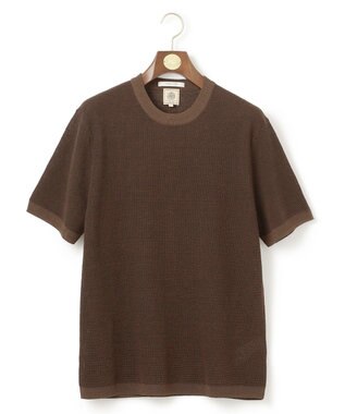 J.PRESS MEN 【ビジネスインナー推奨】【HYBRID LINEN】ニットTシャツ ブラウン系1