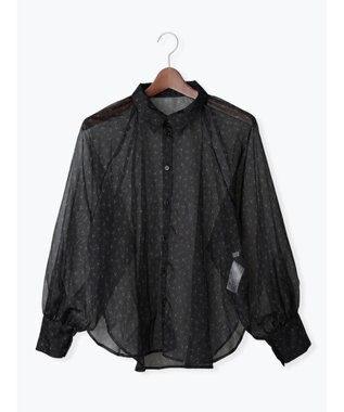 Te chichi シアーフラワーボリュームスリーブブラウス ブラック