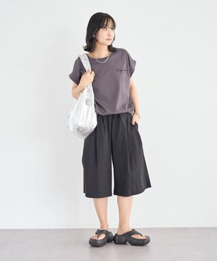 Green Parks 汗染み防止フレンチロゴＴシャツ Charcoal Gray