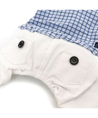 PET PARADISE J.PRESS パンツ つなぎ 《チェック》 小型犬 ホワイト×ブルー