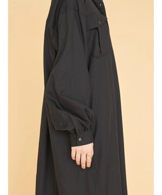 AMERICAN HOLIC イージーケアＷポケットシャツワンピース Black