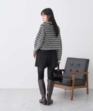 earth music&ecology ニットツイードジャケット Black