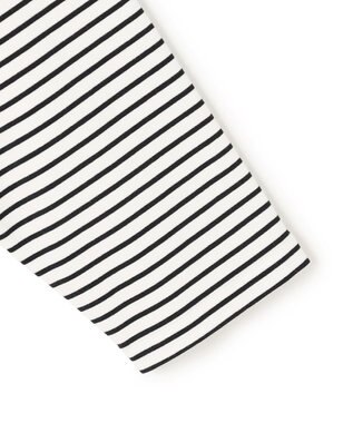 UNFILO L ハイツイストスムース バックZIP ボーダートップス オフ×ブラック