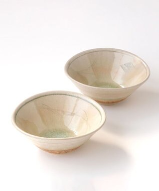 たち吉 【たち吉】灰釉草文 組鉢〈2個〉 美濃焼 キナリ