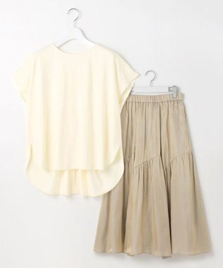 Feroux 【ONWARD CROSSET MAG掲載・セットアイテム】バックギャザーシャイニーセット ワンピース アイボリー系