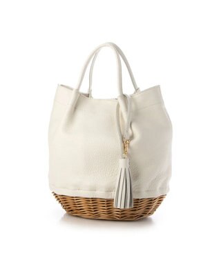 UNBILLION perche 牛革×ヤナギ底2wayトートバッグ アイボリー