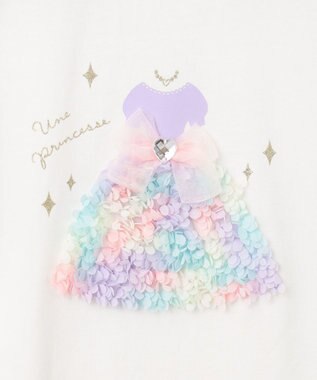 ANY KIDS 接触冷感 しろくま オフショルダー Tシャツ オフホワイト×ドレス