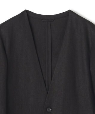 JOSEPH HOMME ペアースキンリネン　ノーカラージャケット ブラック系