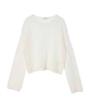 earth music&ecology レーシーニットプルオーバー Ivory