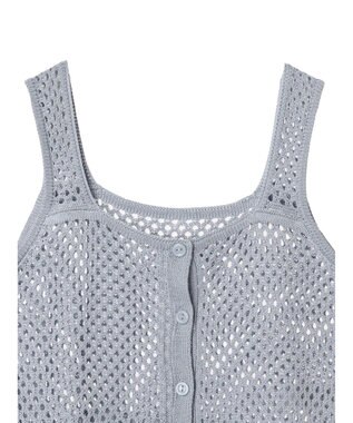 CRAFT STANDARD BOUTIQUE 配色メッシュニットビスチェ Grayish Blue