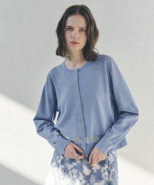 YECCA VECCA シアーMIXカーディガン Off White