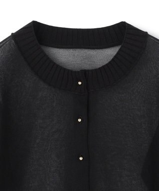 BEIGE， PYRRHOT / シアーコンビ リブカーディガン Black