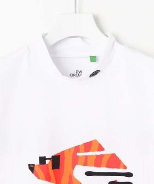 PW CIRCULUS 【吸水速乾 / UV遮蔽率99% UVカット / ストレッチ】【MEN】アニマルグラフィックモックT ゴルフ ホワイト系