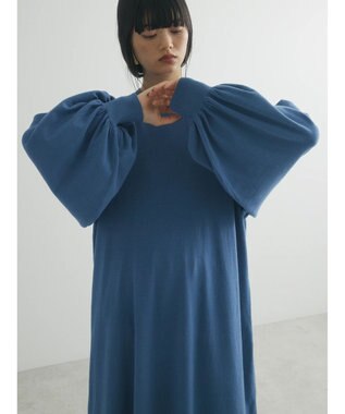 Green Parks armonia. 袖ボリュームニットワンピース Blue