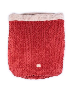 PET PARADISE ペットパラダイス 遠赤外線 筒型 寝袋 《アランボア柄》 Ｌ レッド