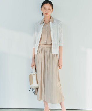 組曲 L 【先行予約・前後着用可】レーシーニット カーディガン ホワイト系