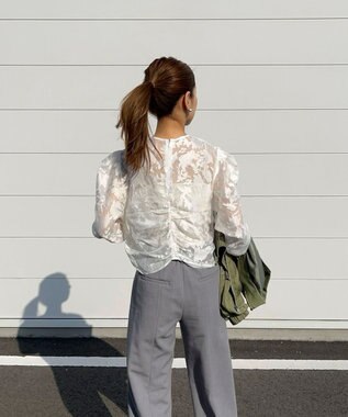 Green Parks AnriettMusee 花柄オパールシャーリングブラウス Beige