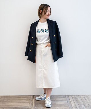 caqu FS 3/4丈 デニムスカートⅡ white