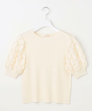 Feroux ブーケスリーブ ニットプルオーバー アイボリー系