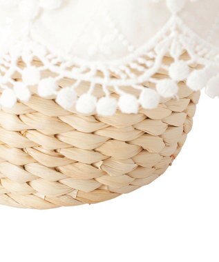 Maison de FLEUR 【2Way】レースフリルメイズ2Wayカゴバッグ White