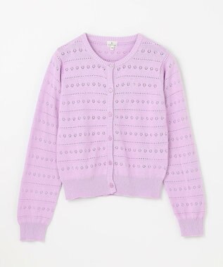 組曲 KIDS 【150-160㎝】フラワーアイレット カーディガン ラベンダー系