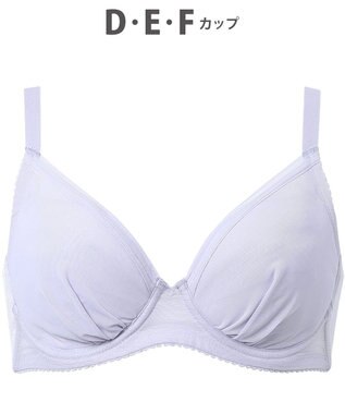 WACOAL 【小さく見せるブラ】 シンプル ブラジャー 着やせ効果 コンパクトにメイク バストの突出をおさえる 背中の段差を軽減 大きいサイズ レディース BRB452 /ワコール パープル