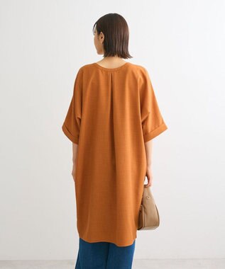 Green Parks 前後２ｗａｙ　ミディ丈タックワンピース Orange