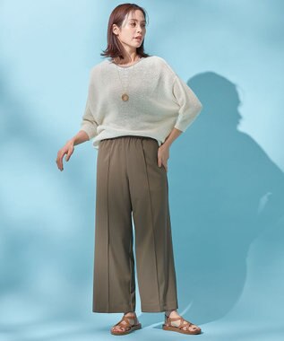 ANY 【洗濯機可能】ドライタッチニットプルオーバー エクリュ