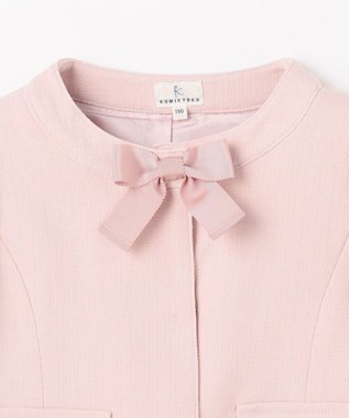 組曲 KIDS  【110-140㎝】 チェックワンピース＆ドビージャケットセット ピンク