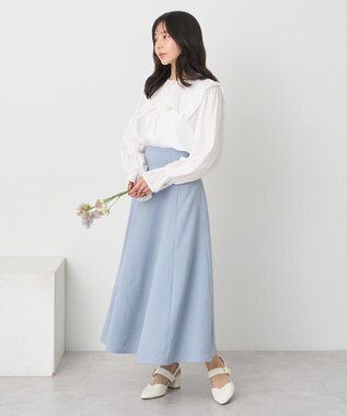 earth music&ecology ２ＷＡＹスクエアラッフルカラーブラウス Off White