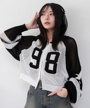 WEGO ラグランメッシュニットパーカー