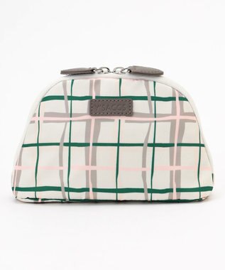 Y'SACCS 総柄プリントハーフムーンポーチ グレージュ