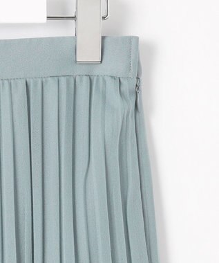 J.PRESS LADIES L 【洗える】オーガンジートリコット プリーツ スカート スモーキーサックス系