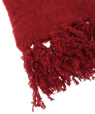 earth music&ecology ループヤーンフリンジマフラー Red