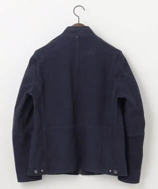 JOSEPH ABBOUD 【キングサイズ・スプリングレザー/スウェード】ゴートスウェード シングル ライダース ネイビー系