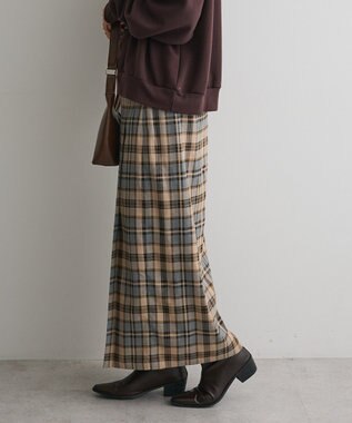 CRAFT STANDARD BOUTIQUE フロントプリーツスカート Check Gray