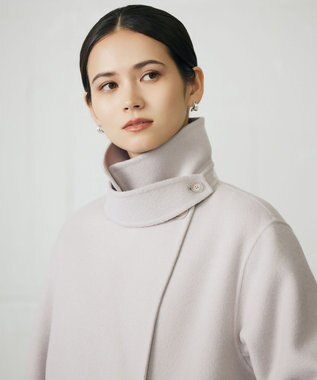 自由区 S ウールリバーダブルブレストコート ライトグレージュ