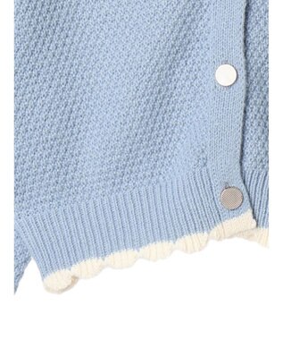 earth music&ecology フリルカラーカーディガン Blue