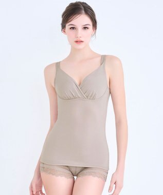 BRADELIS New York 【BRADELIS Me / ノンワイヤー・バストアップ】ブラデリス オールインワンブラキャミ ダークグレージュ