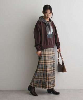 CRAFT STANDARD BOUTIQUE フロントプリーツスカート Check Gray