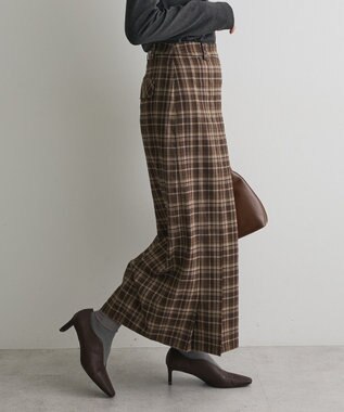 CRAFT STANDARD BOUTIQUE フロントプリーツスカート Check Brown